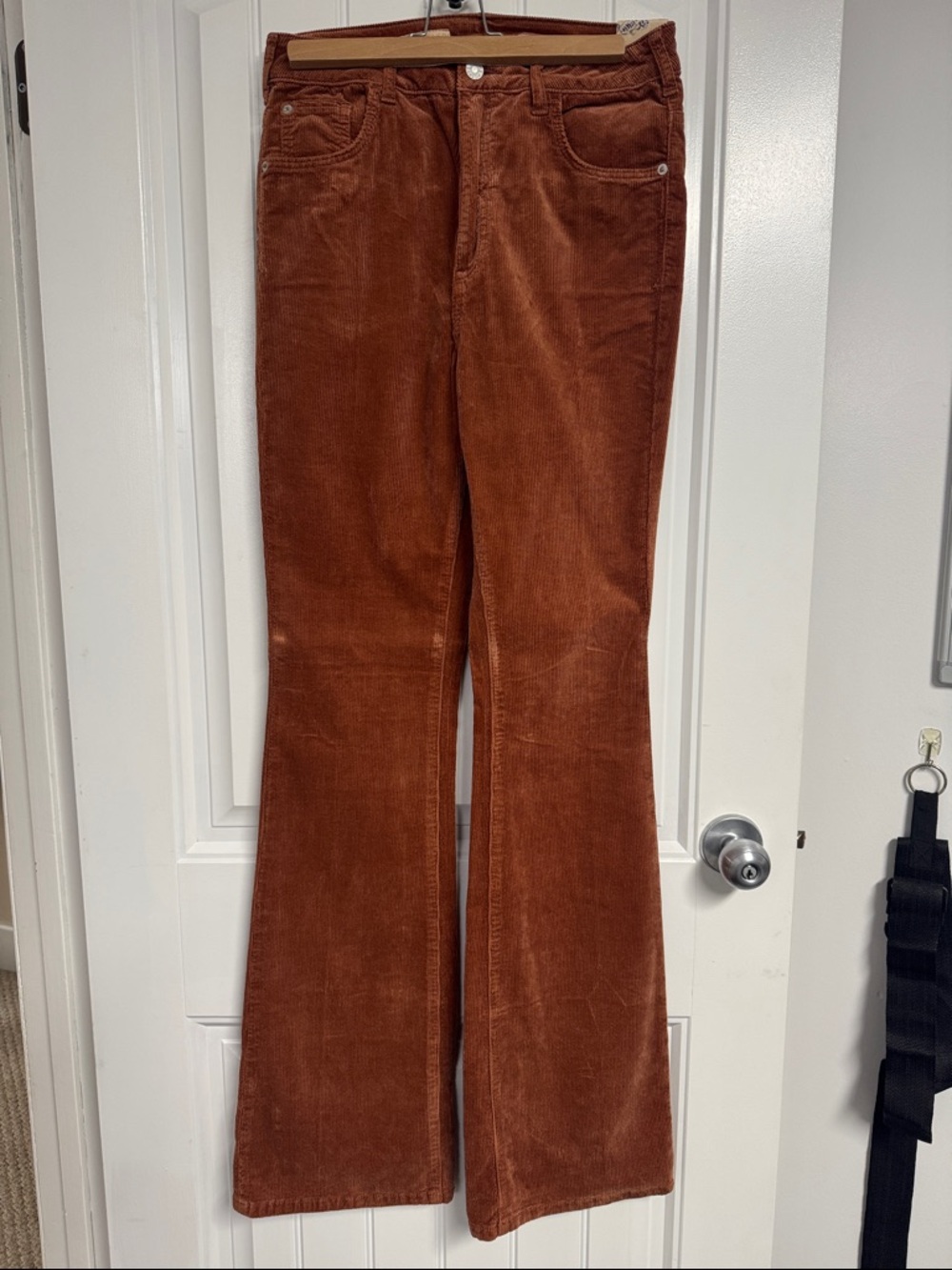 Anthropologie Rust Brown Corduroy Boot-Cut Pants
